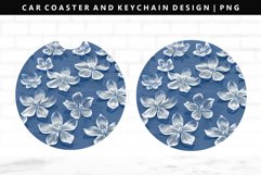 Flower Keychain And Car Coaster Sublimation Design Product Image 1