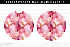 Alcohol Ink Keychain And Car Coaster Sublimation Design Product Image 1