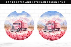 Truck Keychain And Car Coaster Sublimation Design Product Image 1