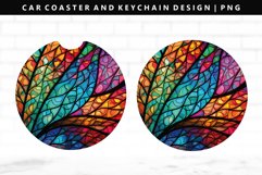 Stained Glass Keychain And Car Coaster Sublimation Design Product Image 1