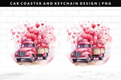 Truck Keychain And Car Coaster Sublimation Design Product Image 1