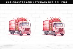 Truck Keychain And Car Coaster Sublimation Design Product Image 1