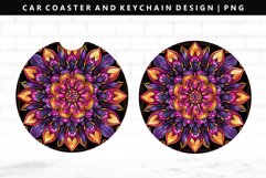 Mandala Keychain And Car Coaster Sublimation Design Product Image 1