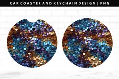 Sequin Keychain And Car Coaster Sublimation Design Product Image 1