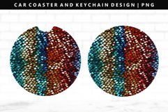 Sequin Keychain And Car Coaster Sublimation Design Product Image 1