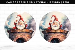 Funny Santa Keychain And Car Coaster Sublimation Design Product Image 1