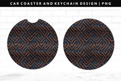 Knitted Keychain And Car Coaster Sublimation Design Product Image 1