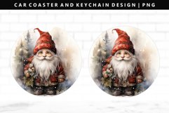 Gnome Keychain And Car Coaster Sublimation Design Product Image 1
