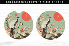 Hanafuda Keychain And Car Coaster Sublimation Design Product Image 1