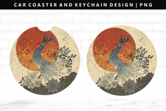 Hanafuda Keychain And Car Coaster Sublimation Design Product Image 1