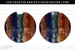 Sequin Keychain And Car Coaster Sublimation Design Product Image 1