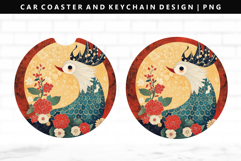 Hanafuda Keychain And Car Coaster Sublimation Design Product Image 1
