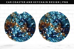 Sequin Keychain And Car Coaster Sublimation Design Product Image 1