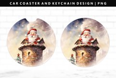 Funny Santa Keychain And Car Coaster Sublimation Design Product Image 1