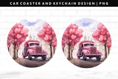 Truck Keychain And Car Coaster Sublimation Design Product Image 1