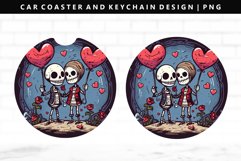 Skull Keychain And Car Coaster Sublimation Design Product Image 1