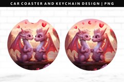 Loving Dragon Keychain And Car Coaster Sublimation Design Product Image 1