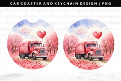 Truck Keychain And Car Coaster Sublimation Design Product Image 1