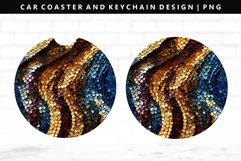 Sequin Keychain And Car Coaster Sublimation Design Product Image 1
