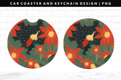 Hanafuda Keychain And Car Coaster Sublimation Design Product Image 1