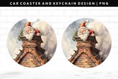 Funny Santa Keychain And Car Coaster Sublimation Design Product Image 1