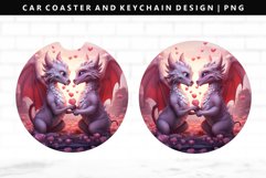 Loving Dragon Keychain And Car Coaster Sublimation Design Product Image 1