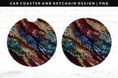 Sequin Keychain And Car Coaster Sublimation Design Product Image 1