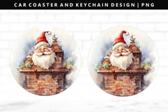 Funny Santa Keychain And Car Coaster Sublimation Design Product Image 1