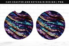 Sequin Keychain And Car Coaster Sublimation Design Product Image 1