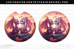 Loving Dragon Keychain And Car Coaster Sublimation Design Product Image 1