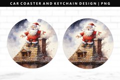Funny Santa Keychain And Car Coaster Sublimation Design Product Image 1