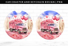 Truck Keychain And Car Coaster Sublimation Design Product Image 1