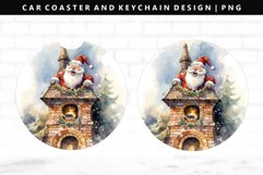 Funny Santa Keychain And Car Coaster Sublimation Design Product Image 1
