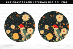 Hanafuda Keychain And Car Coaster Sublimation Design Product Image 1