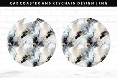 Alcohol Ink Keychain And Car Coaster Sublimation Design Product Image 1