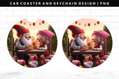 Loving Gnome Keychain And Car Coaster Sublimation Design Product Image 1
