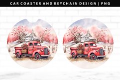 Truck Keychain And Car Coaster Sublimation Design Product Image 1