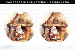 Funny Santa Keychain And Car Coaster Sublimation Design Product Image 1