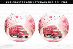 Truck Keychain And Car Coaster Sublimation Design Product Image 1