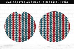 Knitted Keychain And Car Coaster Sublimation Design Product Image 1