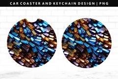 Sequin Keychain And Car Coaster Sublimation Design Product Image 1