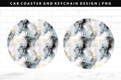 Alcohol Ink Keychain And Car Coaster Sublimation Design Product Image 1