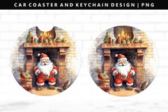 Funny Santa Keychain And Car Coaster Sublimation Design Product Image 1