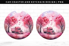 Truck Keychain And Car Coaster Sublimation Design Product Image 1