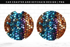 Sequin Keychain And Car Coaster Sublimation Design Product Image 1