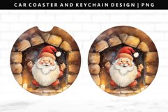 Funny Santa Keychain And Car Coaster Sublimation Design Product Image 1