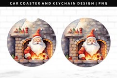 Funny Santa Keychain And Car Coaster Sublimation Design Product Image 1