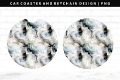 Alcohol Ink Keychain And Car Coaster Sublimation Design Product Image 1
