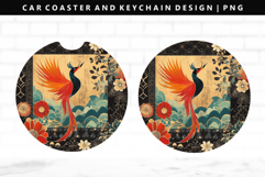 Hanafuda Keychain And Car Coaster Sublimation Design Product Image 1