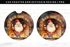 Funny Santa Keychain And Car Coaster Sublimation Design Product Image 1